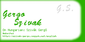 gergo szivak business card