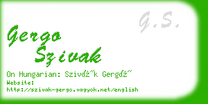 gergo szivak business card